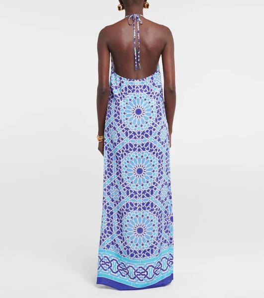 Asher printed halterneck maxi dress