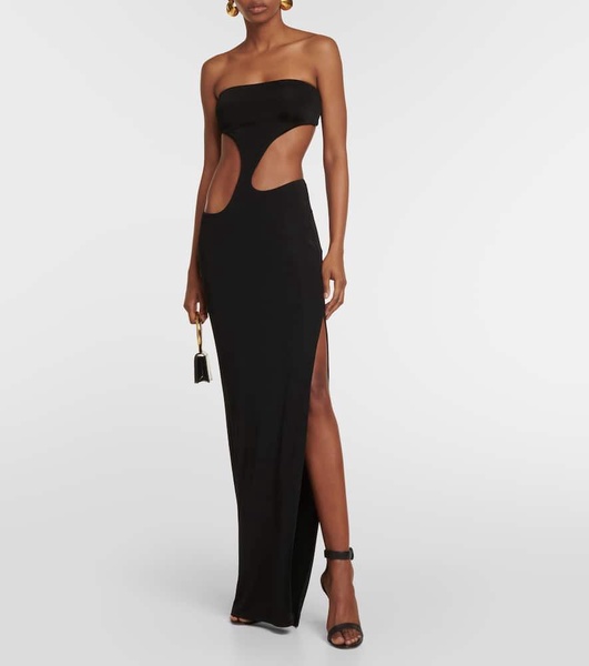 Long Carve cutout jersey maxi dress