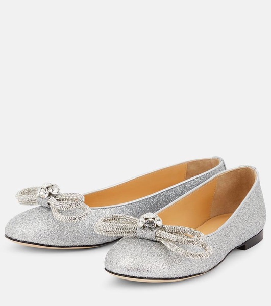 Double Bow embellished ballet flats