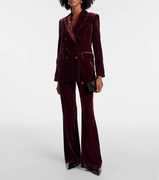 Lebone high-rise velvet flared pants