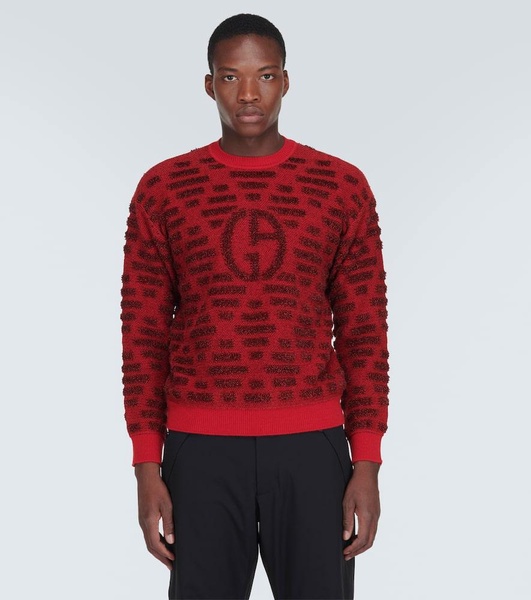 Logo jacquard wool-blend sweater