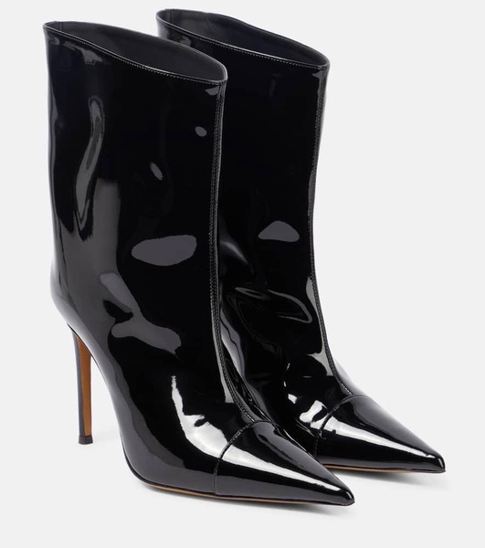 Patent leather ankle boots