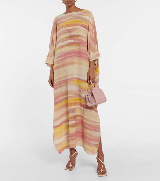 Cillia printed silk georgette kaftan