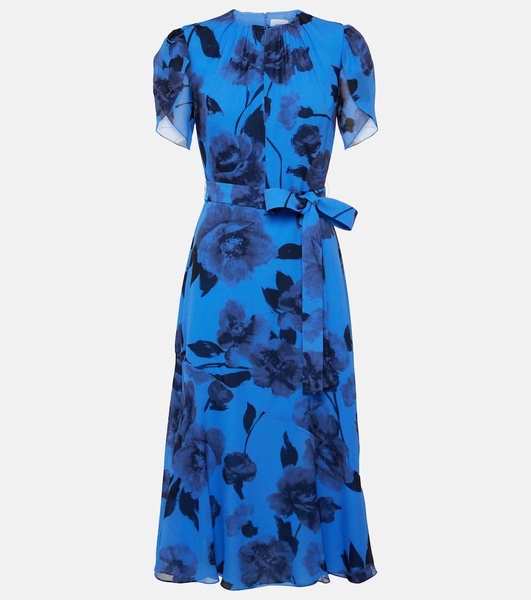 Floral silk midi dress