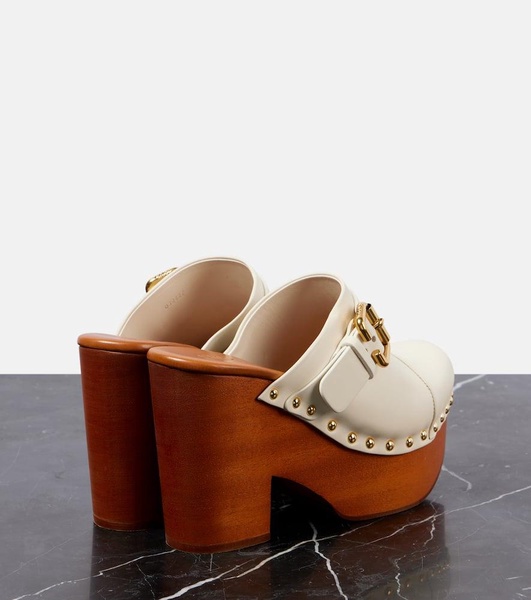 Jeannette studded leather clogs