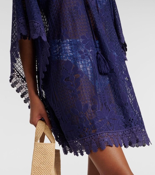 Cindy embroidered cotton-blend kaftan