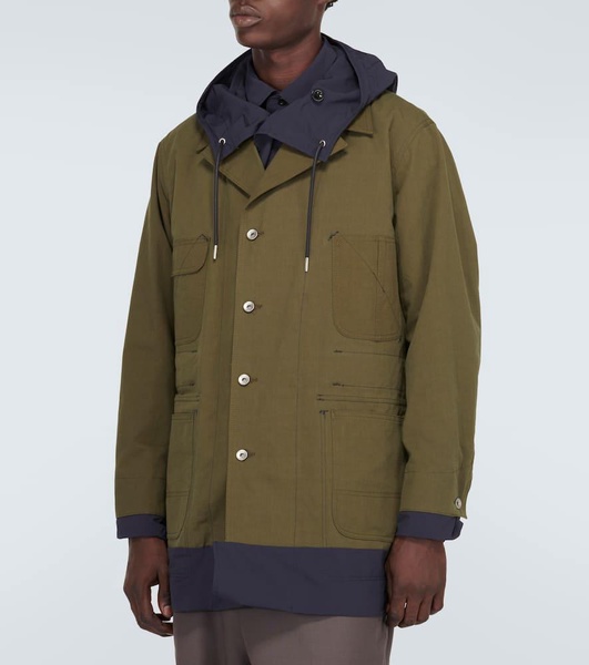 Reversible cotton-blend ripstop coat