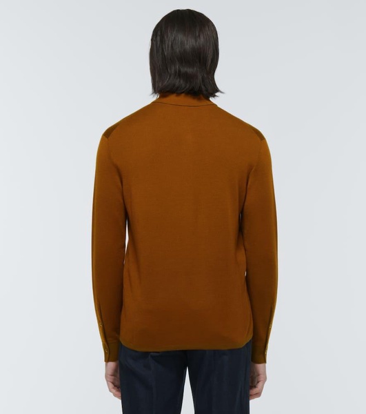 Cashmere and silk polo sweater