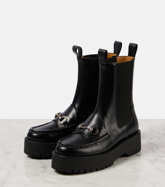 Horsebit leather Chelsea boots