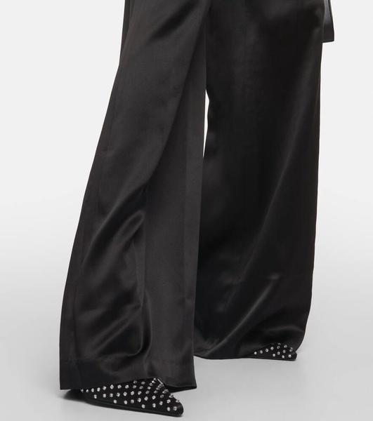 Flavie silk wide-leg pants