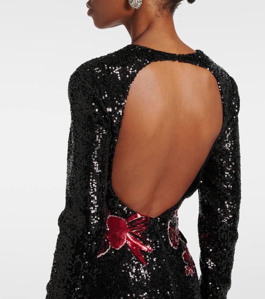 Embroidered sequined gown