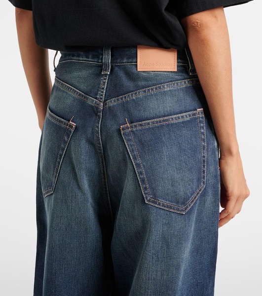 Mid-rise wide-leg jeans