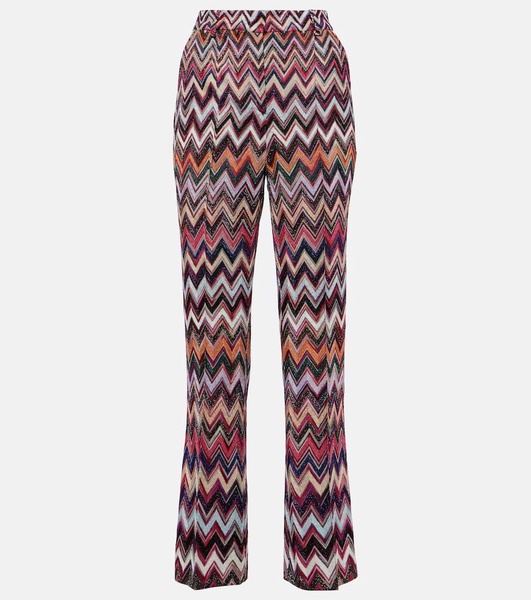 Zig Zag lamé flared pants