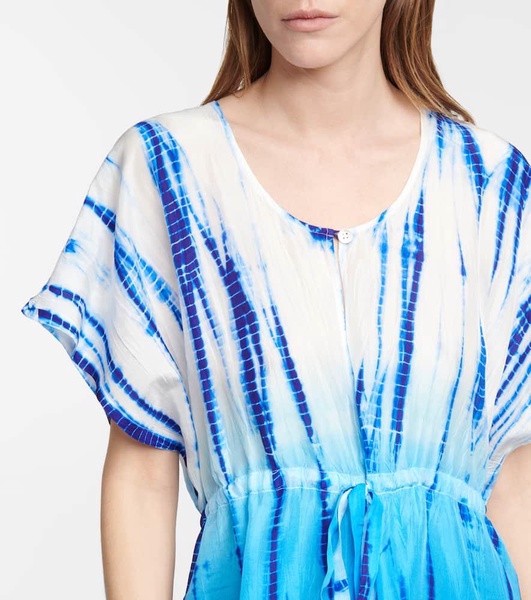 Tie-dye silk kaftan