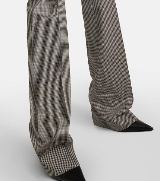 Serge checked wool bootcut pants