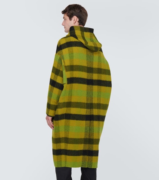 Checked wool coat