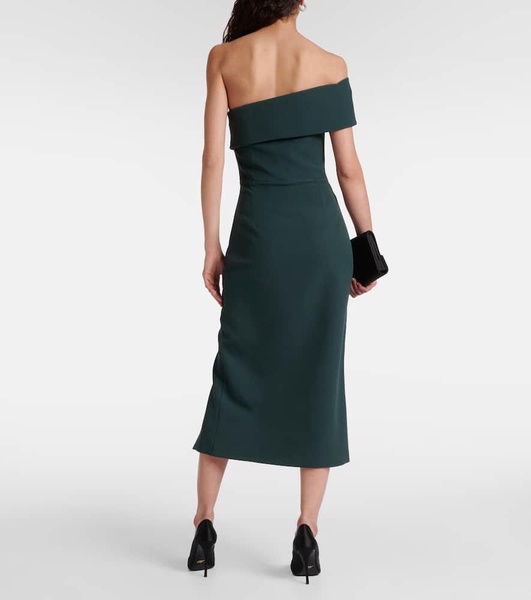 Opal asymmetric crêpe midi dress