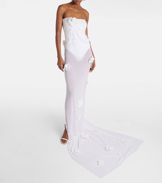 Embroidered silk-blend mousseline maxi dress