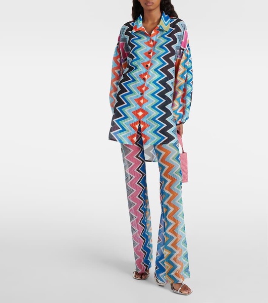 Zig Zag cotton and silk shirt