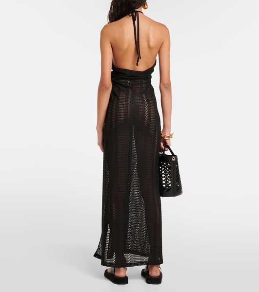 Mila halterneck knit maxi dress 