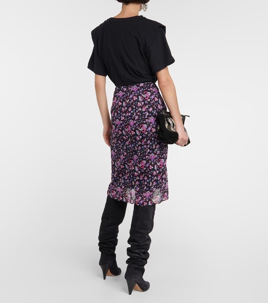 Gibsi floral cotton midi skirt