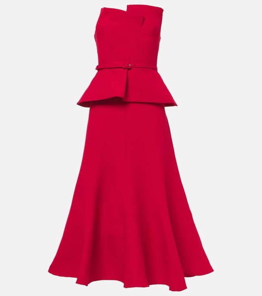 Corset wool and silk midi dress