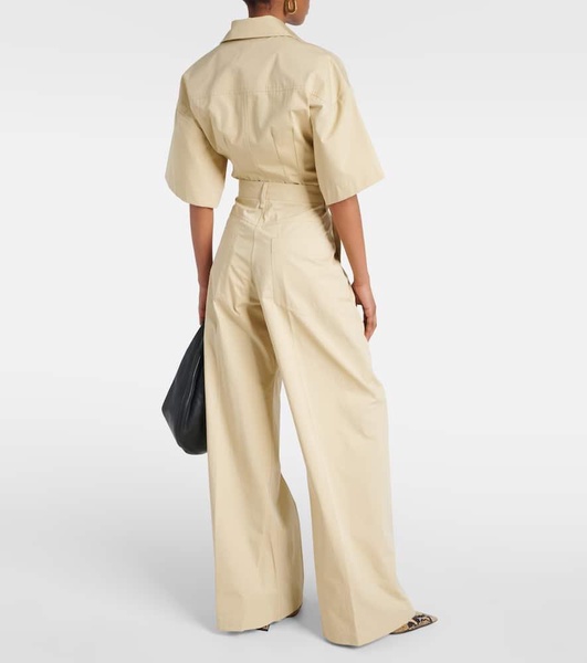 Gebe low-rise cotton wide-leg pants