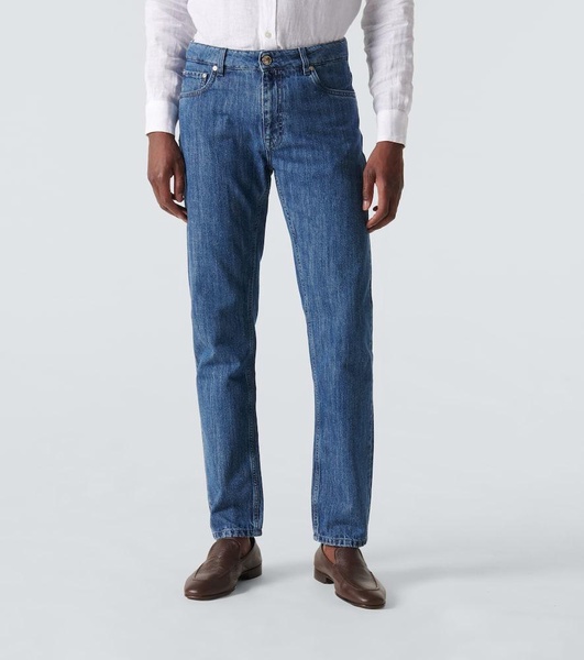 Low-rise straight jeans