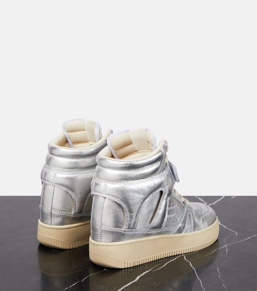 Ellyn metallic leather high-top sneakers