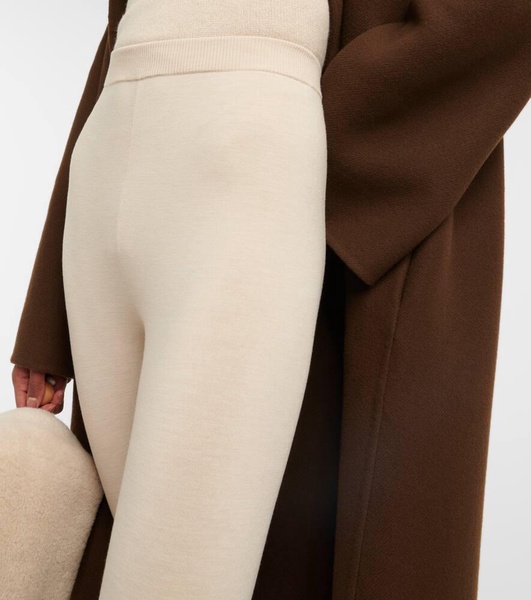 Gentle high-rise wool-blend leggings