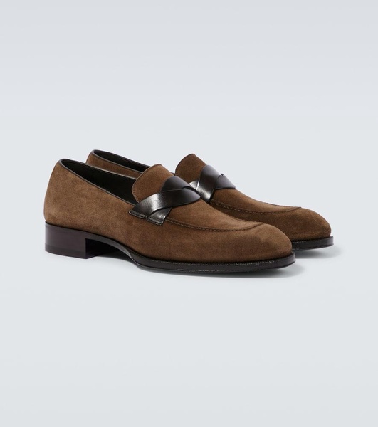 Elkan suede and leather loafers