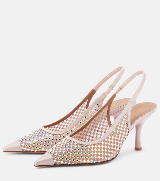 Vesper 70 embellished slingback pumps