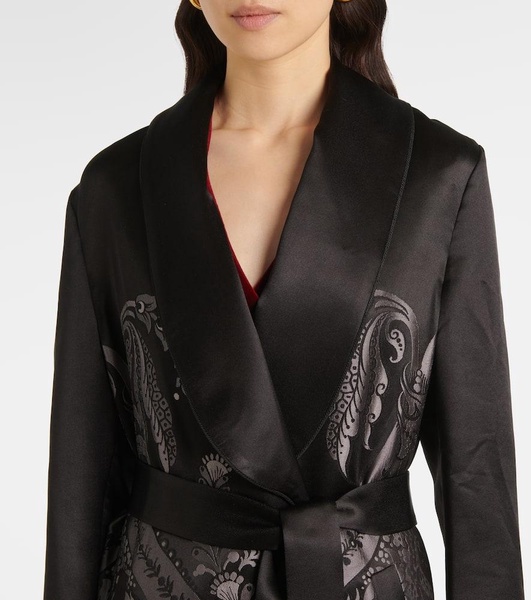 Silk-blend belted coat