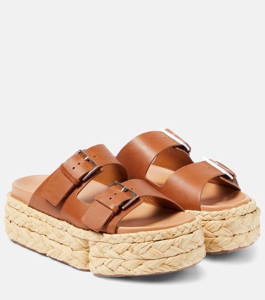 Qiana leather platform sandals