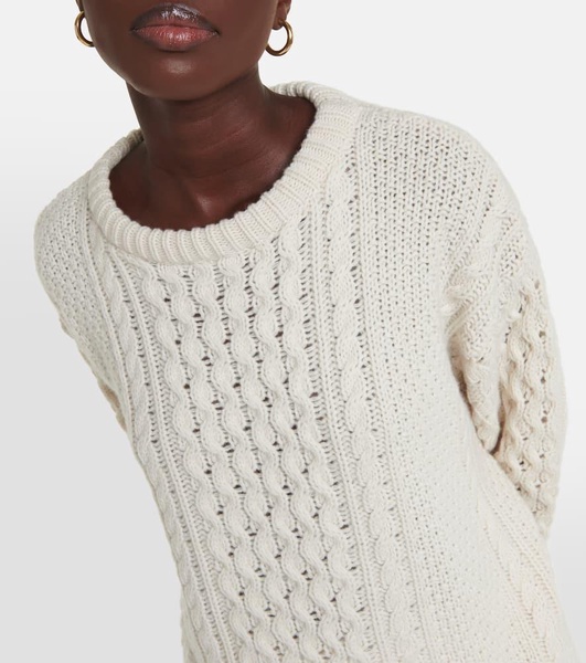 Oversized cable-knit wool sweater