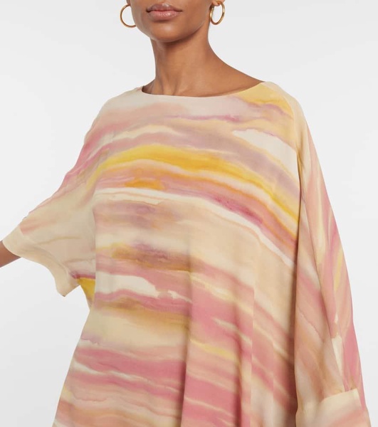 Cillia printed silk georgette kaftan