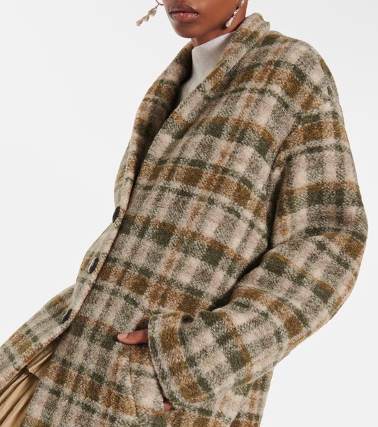 Gabriel checked wool-blend overcoat