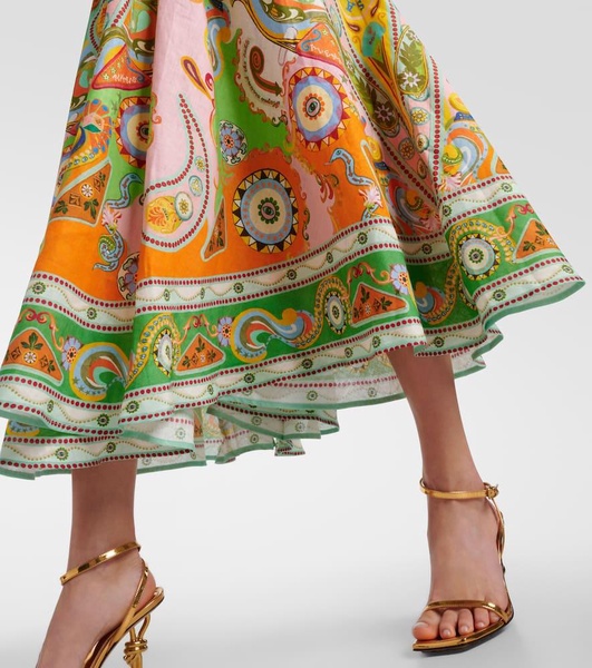 Pinball Printed Linen Maxi Dress