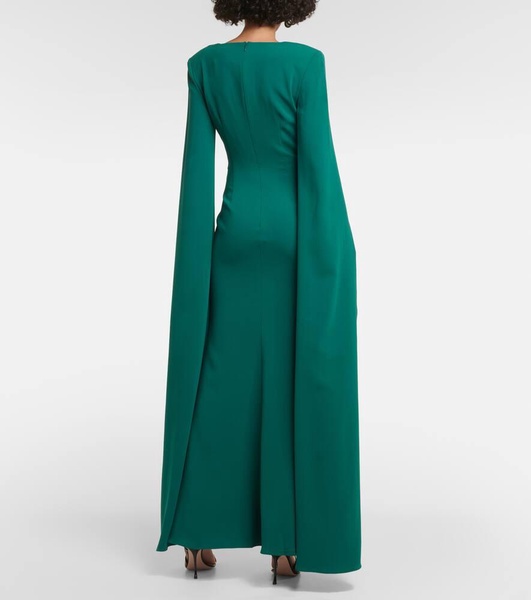 Cape-sleeve cady gown