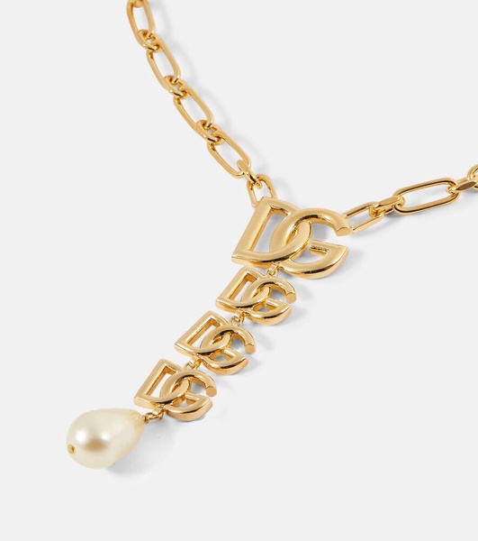 DG faux pearl pendant necklace