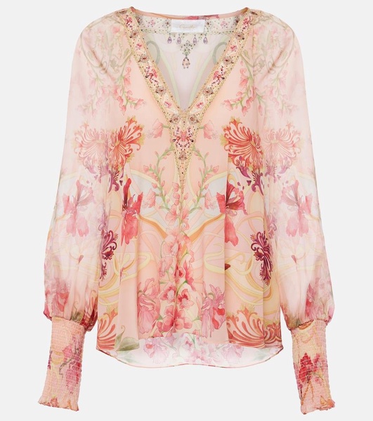 Blossoms and Brushstrokes floral silk blouse