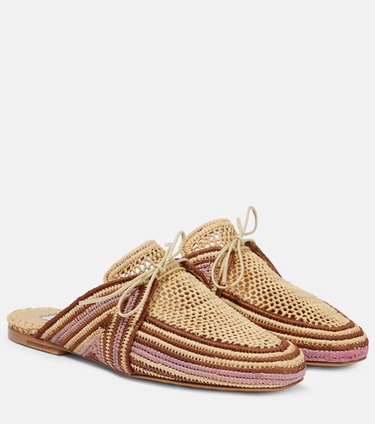 Harriet raffia mules