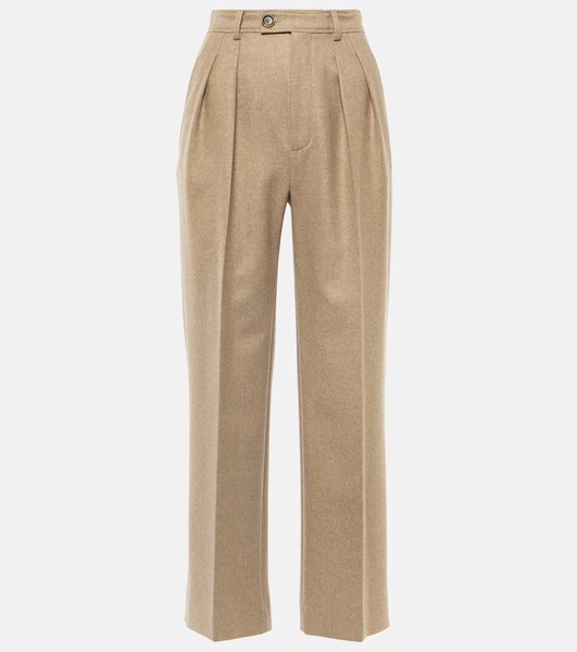 High-rise wool and cashmere suit pants