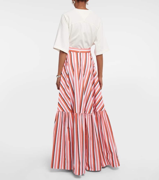 Striped cotton maxi skirt