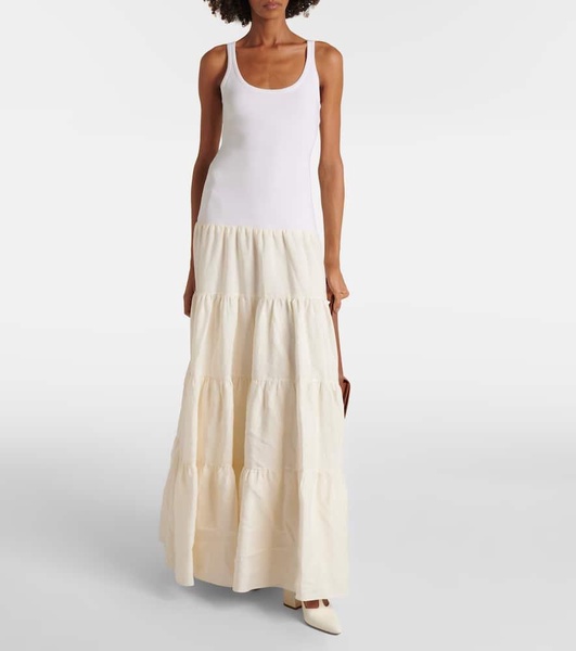 Pozas tiered linen maxi dress