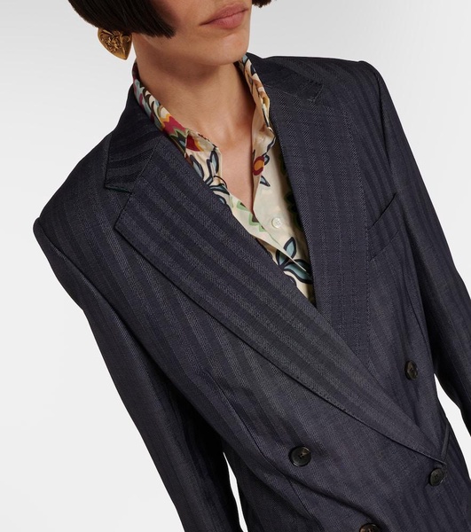 Striped wool-blend blazer