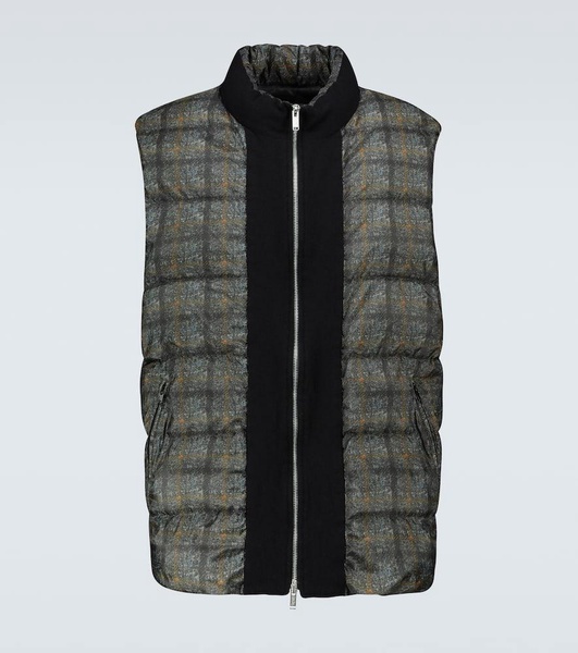 Checked padded vest