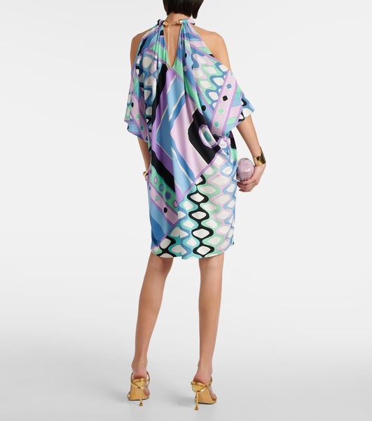 Vivara-print jersey satin kaftan