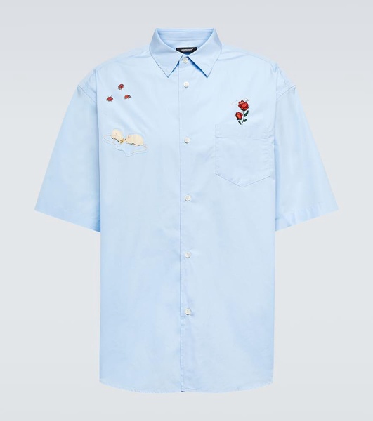 Embroidered cotton poplin shirt