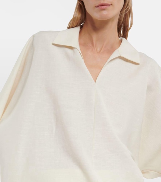 Wen wool, silk and linen top